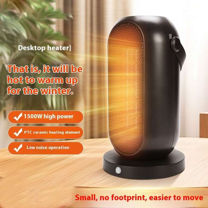EU - 1500W PTC Heater Household Shaking Fan Heater Desktop Fan Heater Electric Heater Indoor Heating