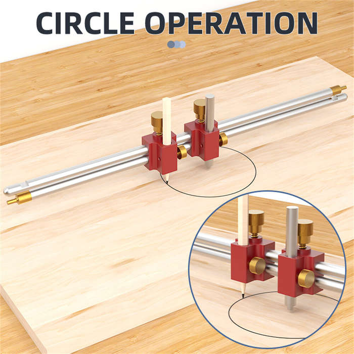Silver - ENJOYWOOD 3 In 1 Modular Bar Gauge Bar Clamping Positioning Compass Tool Woodworking Scribe