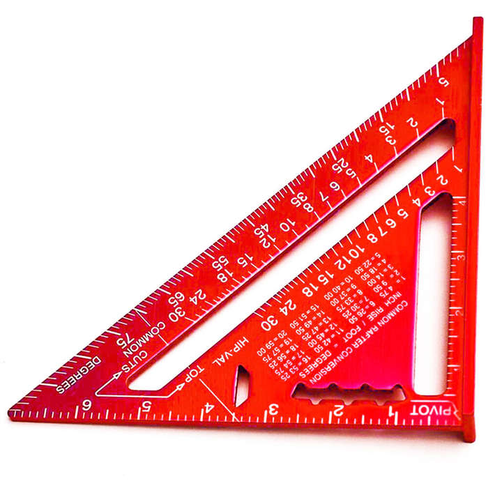 Metric - Triangle Ruler 7Inch Measurement Tool Cast Aluminium Carpenter Set Square Angle Woodworking