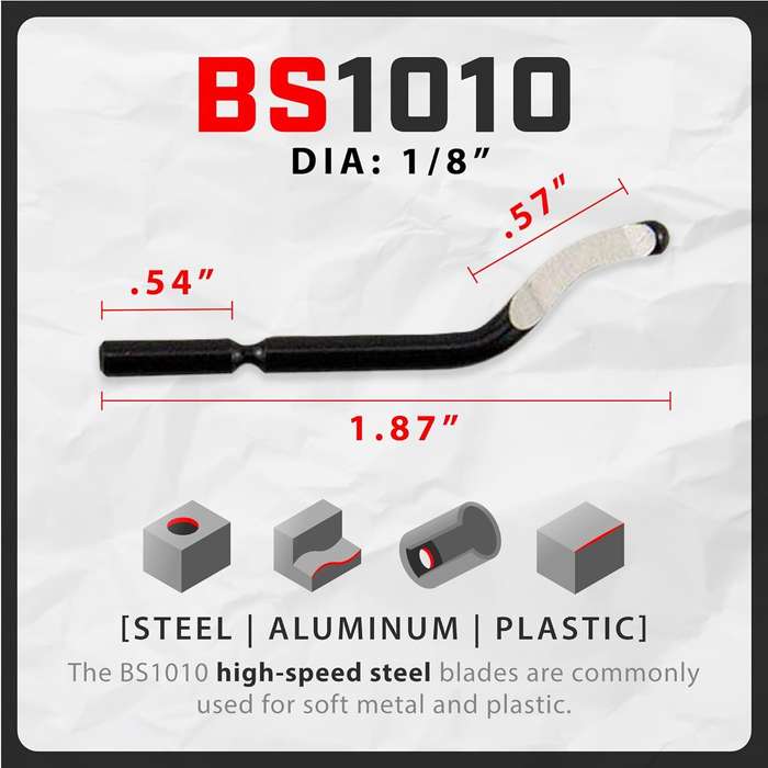Red - Deburring Tool with 10 BS1010 Steel Swivel Blades Ergonomic Aluminum Handle for Metal Resin PV