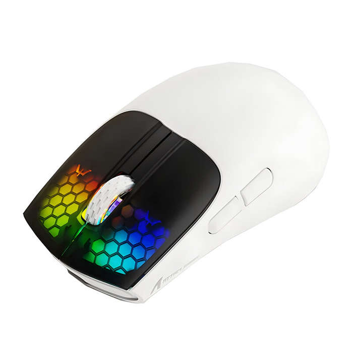 Black&White - Attack Shark X5 Tri-mode Wireless Gaming Mouse PAW3212 Chip 4000DPI RGB Light 35H Batt