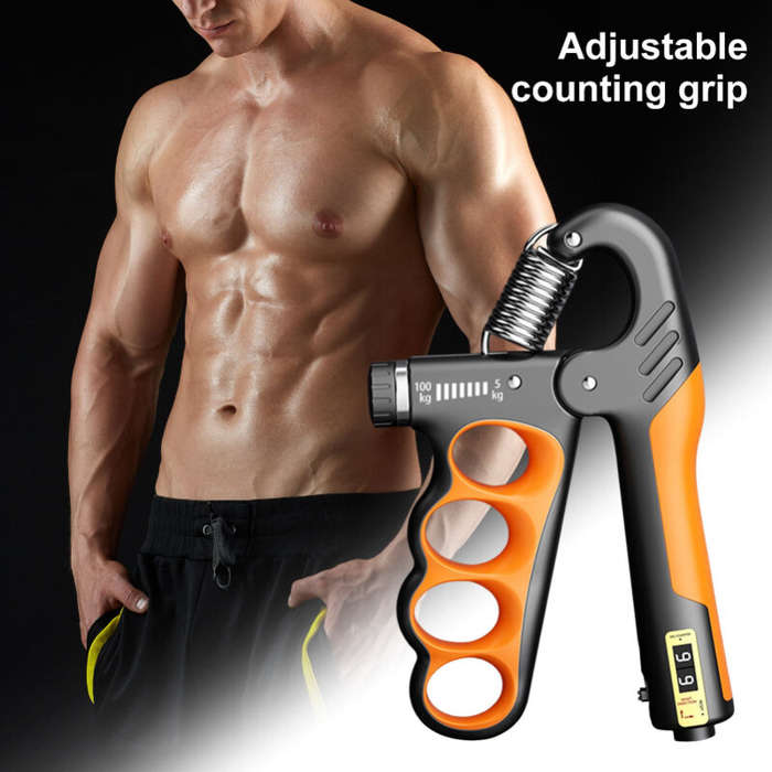 Grey - KALOAD 5-100KG Adjustable Hand Grip Strength Trainer Mechanical Counter Forearm Exerciser Pow