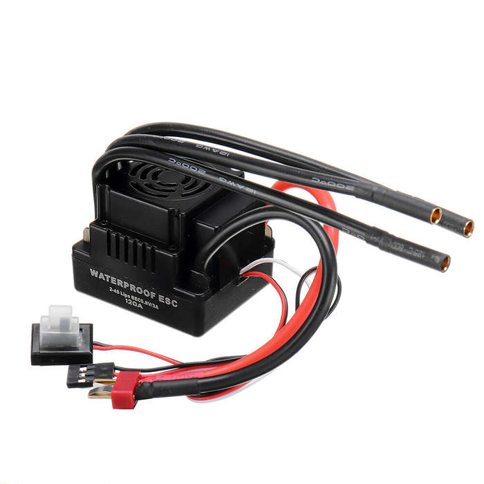 T Plug - 120A Brushless ESC T/XT60 Plug with 5.8V/3A SBEC 2-4S for 1/8 RC Car Parts