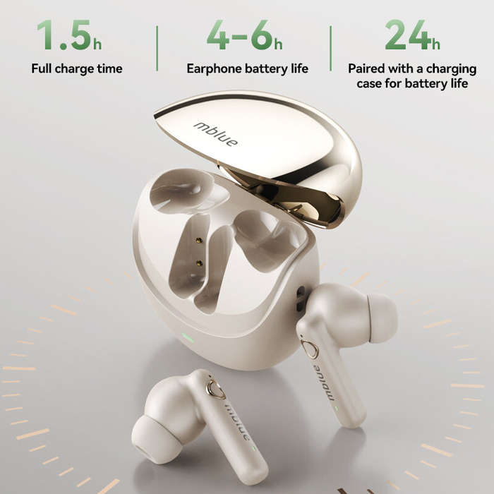 Black - MEIZU Mblue AR09 TWS bluetooth 5.4 Earbuds Wireless Earphone ENC Noise Reduction 10mm Driver