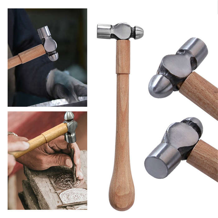 #A - RUITOOL Portable Multifunctional Mini Handmade Hammer High Carbon Steel Head Wooden Handle Suit