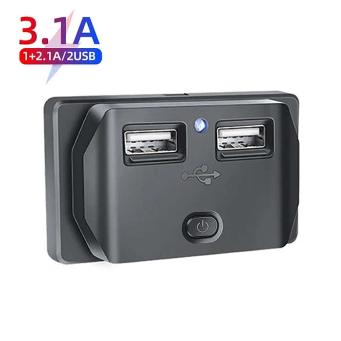 QC3.0 PD - Fast Charging LED Power Outlet for Car Boat RV Charger Socket with Dual USB Ports LED Ind