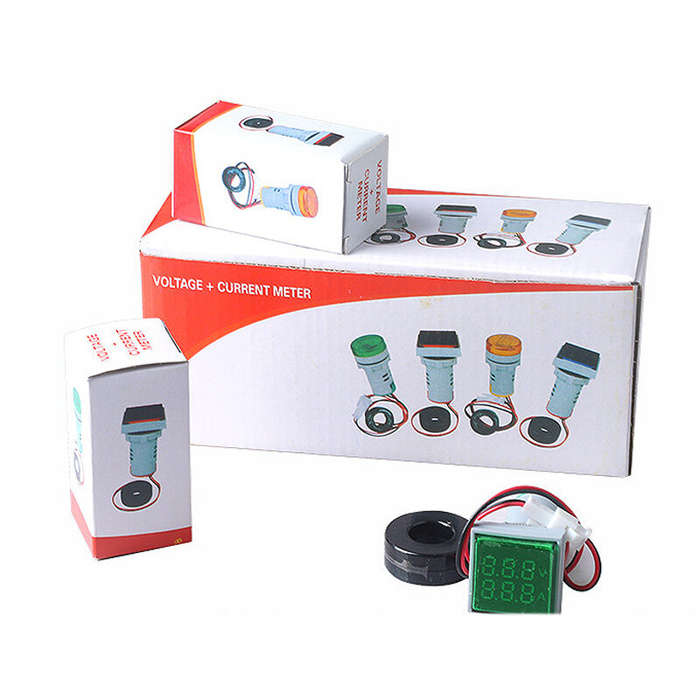 Yellow - AD16-22FVA Digital Display AC Voltage Ammeter Mini Electricity Tester Meter Signal Indicato
