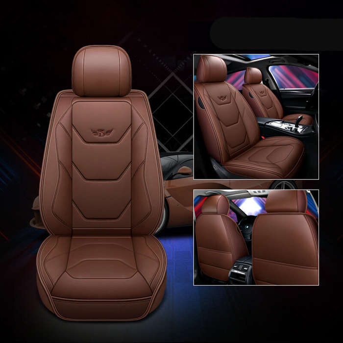 Red - 1 PC Universal Full Car Seat Mat Cover PU Leather Breathable Cushion Pad