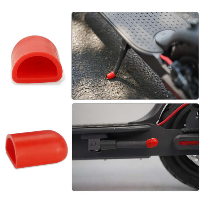 Red - Tail Light Wire Protector + Anti Vibration Shims + kick Stand Cap for M365/M187/Pro Scooter Mo