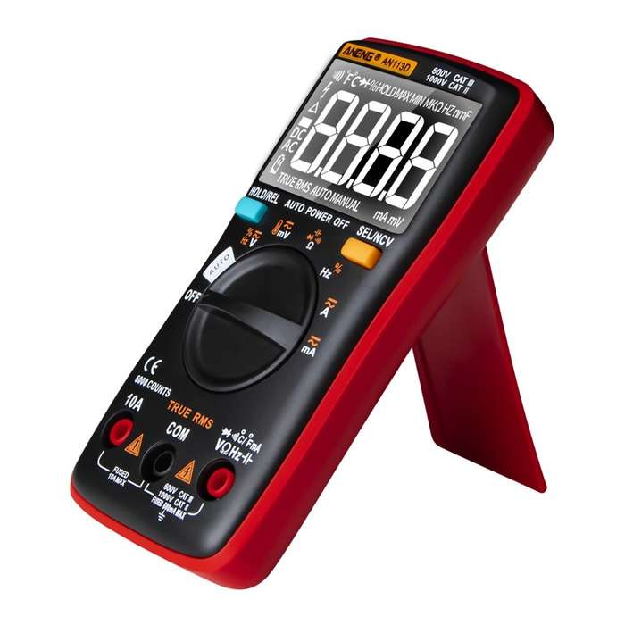 Red - ANENG AN113D Intelligent Auto Measure True- RMS Digital Multimeter 6000 Counts Resistance Diod