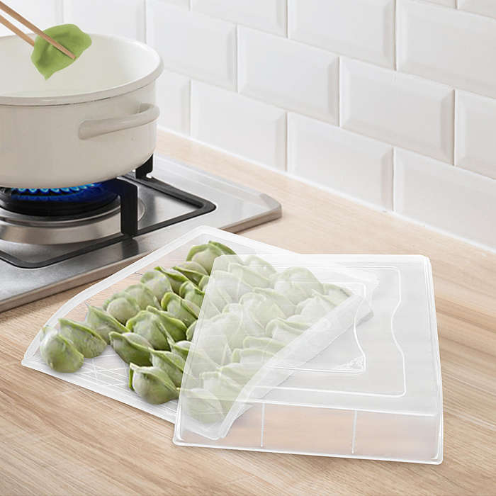 Transparent - Transparent Refrigerator Dumpling Kitchen Storage Box Food Rack Case Organizer with Co