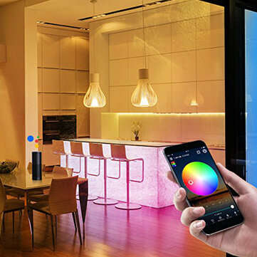 5M SMD2835 Alexa Smart Home WIFI Controller APP Control Non-waterproof RGB LED Strip Light with EU P