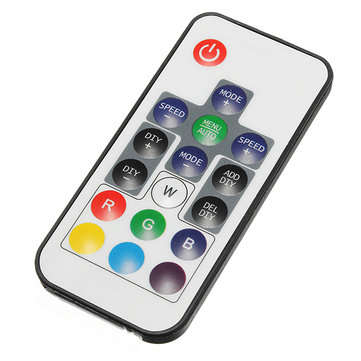 DC5-24V RF Mini Wireless LED RGBW Controller with 17 Keys Remote Control for W2811 W2812 Strip Light