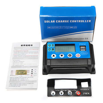 PWM 60A 12/24V Auto Adapt LCD Solar Charge Controller Battery Regulator Adjustable Parameter Dual US