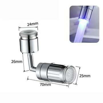 720 Rotation LED Tap Aerator Universal Splash Proof Swivel Water Saving Faucet Ta... (TYPE: TYPEB)
