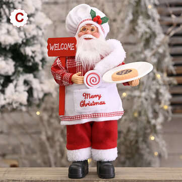 Santa Claus Doll Merry Christmas Tree Figurine Ornament Kid Toy Gift Desktop Decoration (TYPE: C)