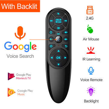 Q6 Pro Voice Remote Control 7 Colors Backlit 2.4G Wireless Air Mouse Gyro IR Learning for Android TV