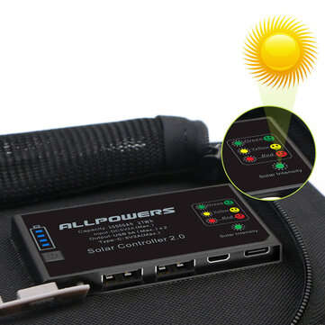 ALLPOWERS 21W Solar Charger with 10000mAh Battery, 3 USB Ports(USB-C and USB-A) SunPower Solar Panel