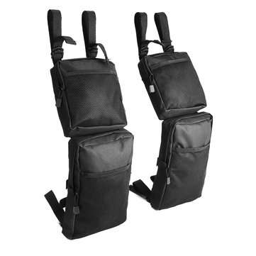 Pair 600D Black Waterproof Cargo Storage Hunting Fender Side Bags For ATV UTV 4-Wheeler