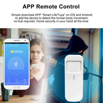 Bakeey Tuya Wifi Human Infrared Sensor PIR Infrared Detector APP Remote Control Work With Tuya Smart