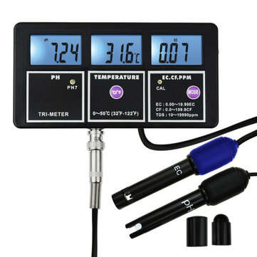 5 In 1 Water Quality Multi-parameter PH EC CF TDS(ppm) Temp Tester Meter Aquariums Hydroponics Pool