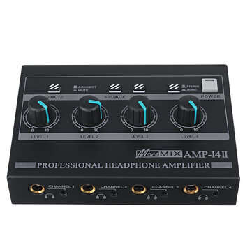 AMP-i4 4-Channel Stereo Headphone Amplifier and DC 12V Power Adapter