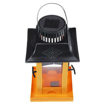 Solar Powered LED Hanging Wild Bird Food Feeder Seeds Container Storage Feeding