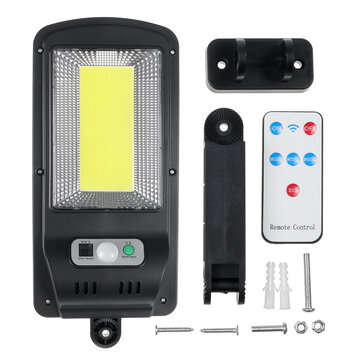 100/120/128 LED Solar Powered Motion Sensor Wall Light IP65 Rotat... (TYPE: 100LEDWITHREMOTECONTROL)