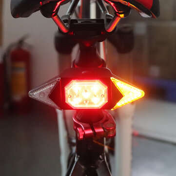 BORUiT 6-Modes Remote Control Smart Bike Turning Signal Taillight Intelligent USB Bicycle Rear Light