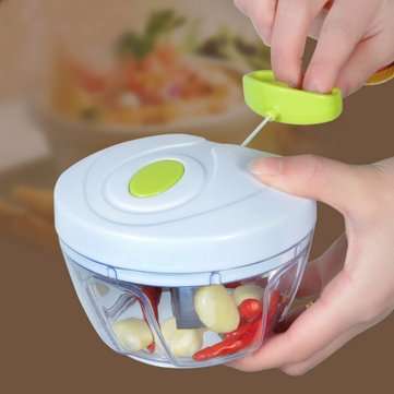 Manual Pull Rope Food Vegetable Blender Meat Chopper Hand Held Pulling Slicer Mincer