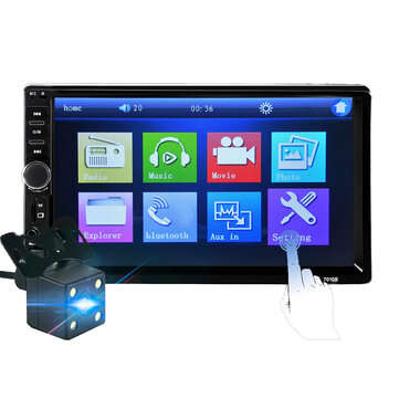 7018B 7 Inch Double Din Car MP5 Player IPS Full View Touch Screen Stereo FM Radio bluetooth with Bac