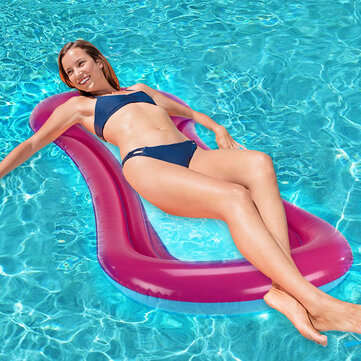 PVC Inflatable Rafts Swimming Pool Floating Row Hammock Bed Backrest Reclining Chair Summer Beach