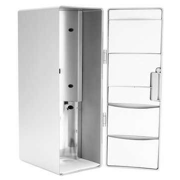 USB Mini Fridge Portable Refrigerator Beverage Drink Can Cooler Warmer Freezer