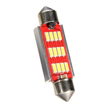 36MM 4014 12SMD Festoon Dome LED Light Interior Reading Bulb 12 ~24V DC Non-polar with Radiating Fun