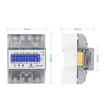 SINOTIMER DDS024T Din Rail 380V 80A 3 Phase 4 Wire Electronic Watt Power Energy Meter Wattmeter kWh