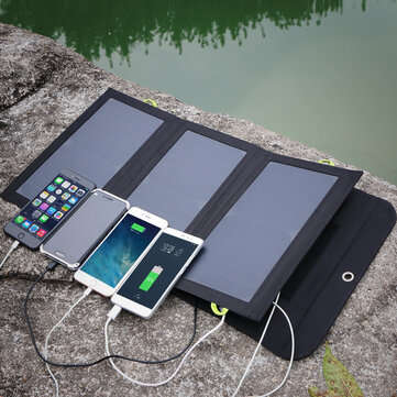 ALLPOWERS 21W Solar Charger with 10000mAh Battery, 3 USB Ports(USB-C and USB-A) SunPower Solar Panel