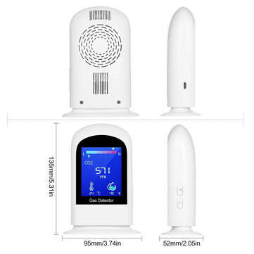 Rechargeable Carbon Dioxide Detector Portable LCD Digital CO2 Meter Carbon Dioxide Tester Temperatur