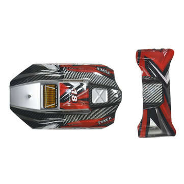 XLF F16 F17 F18 1/14 RC Car Spare Body Shell+Tail Wing Vehicles Model Parts Bo... (COLOR: BLACK&RED)