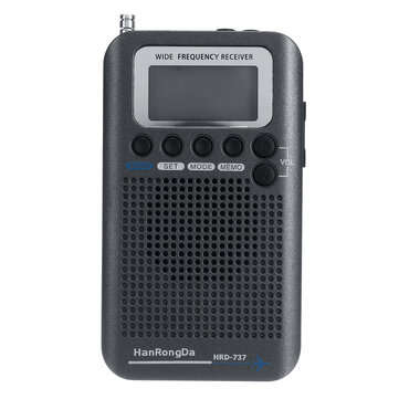 Full Bands Portable Digital AIR FM AM CB SW VHF Radio LCD Stereo Mini Receiver Sp... (COLOR.: BLACK)