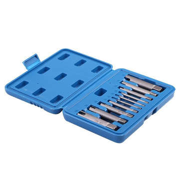 Drillpro 10Pcs Damaged Taps Remover Screw Tap Extractor Set Broken Taps Removal Kit