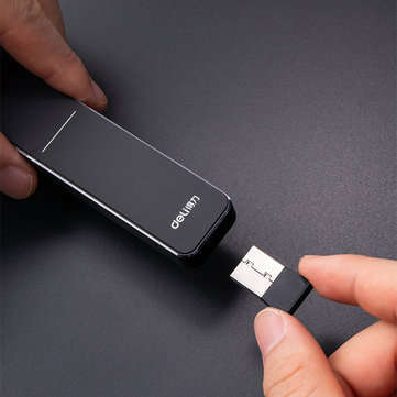 Deli 50601 Rechargeable Wireless Presenter Laser Flip Pen Air Mouse PPT Laser Page Pen Clicker Prese