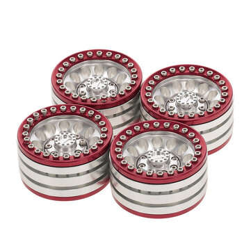 1.9Inch Metal RC Car Wheel Hub Rim For 1/10 RC 4WD HSP TAMIYA AXIAL D90 HPI Rock Cr... (COLOR1: RED)