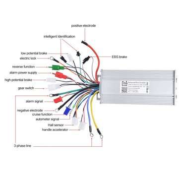 800W 36V-48V 36A Brushless Motor Speed Controller For E-bike Scooter Electric Bicycle