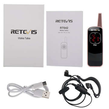Retevis RT642 Mini Walkie Talkie PMR 16CH Radio Rechargeable Portable Two Way Radio EU Plug