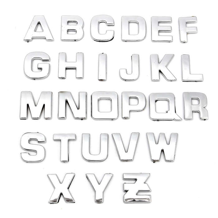 40pcs 3D DIY Metallic Alphabet&Number stickers car Emblem letter Badge Decal