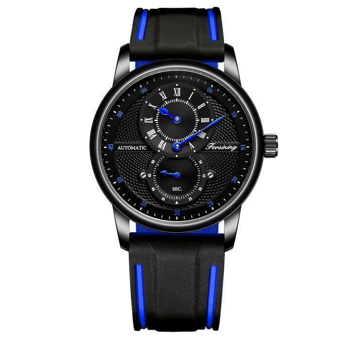 FORSINING FSG8203 Fashion Men Automatic Watch Creative Dial Leather Strap Mechanical Watch