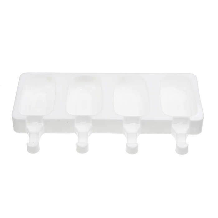 4 Cell Silicone Frozen Ice Cream Mold Juice Popsicle Maker Ice Lolly Pop Mould (SIZE 2 S)