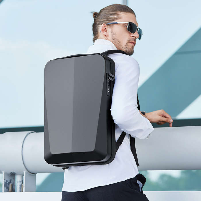 Bange Pc Hard Shell Shoulder Backpack Business Backpack Tsa Anti-Theft Computer Bag Usb Charging Wat