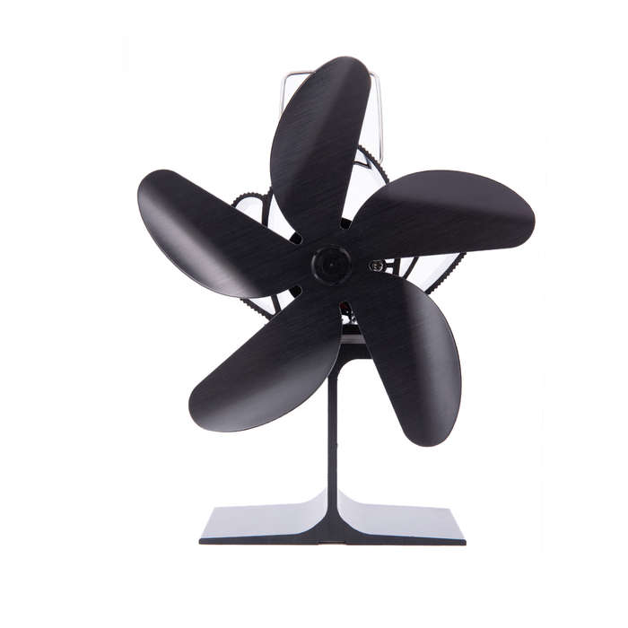 5 Blades Stove Fan Quiet Heat Powered Saving Fireplace Ecofan Burner