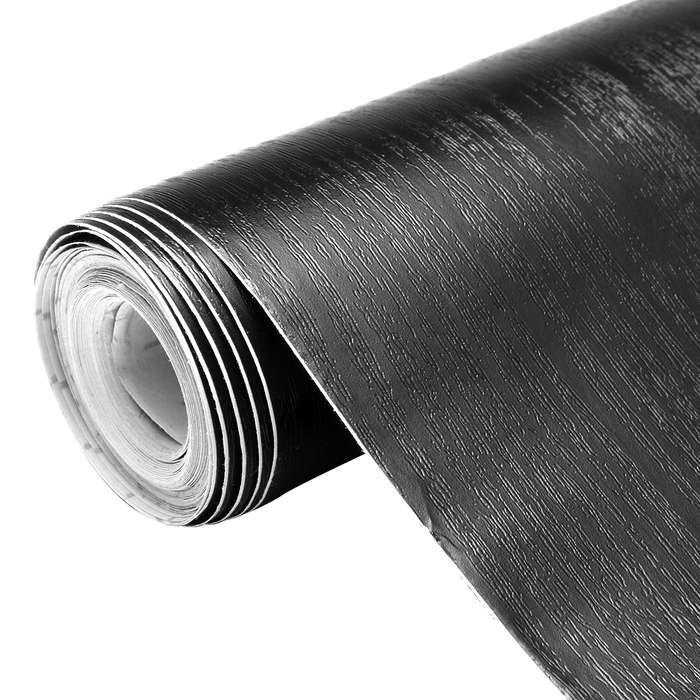 Black Wood Looking Textured Self Adhesive Decor Contact Paper Vinyl Shelf Liner Wall Paper (Size 2M)